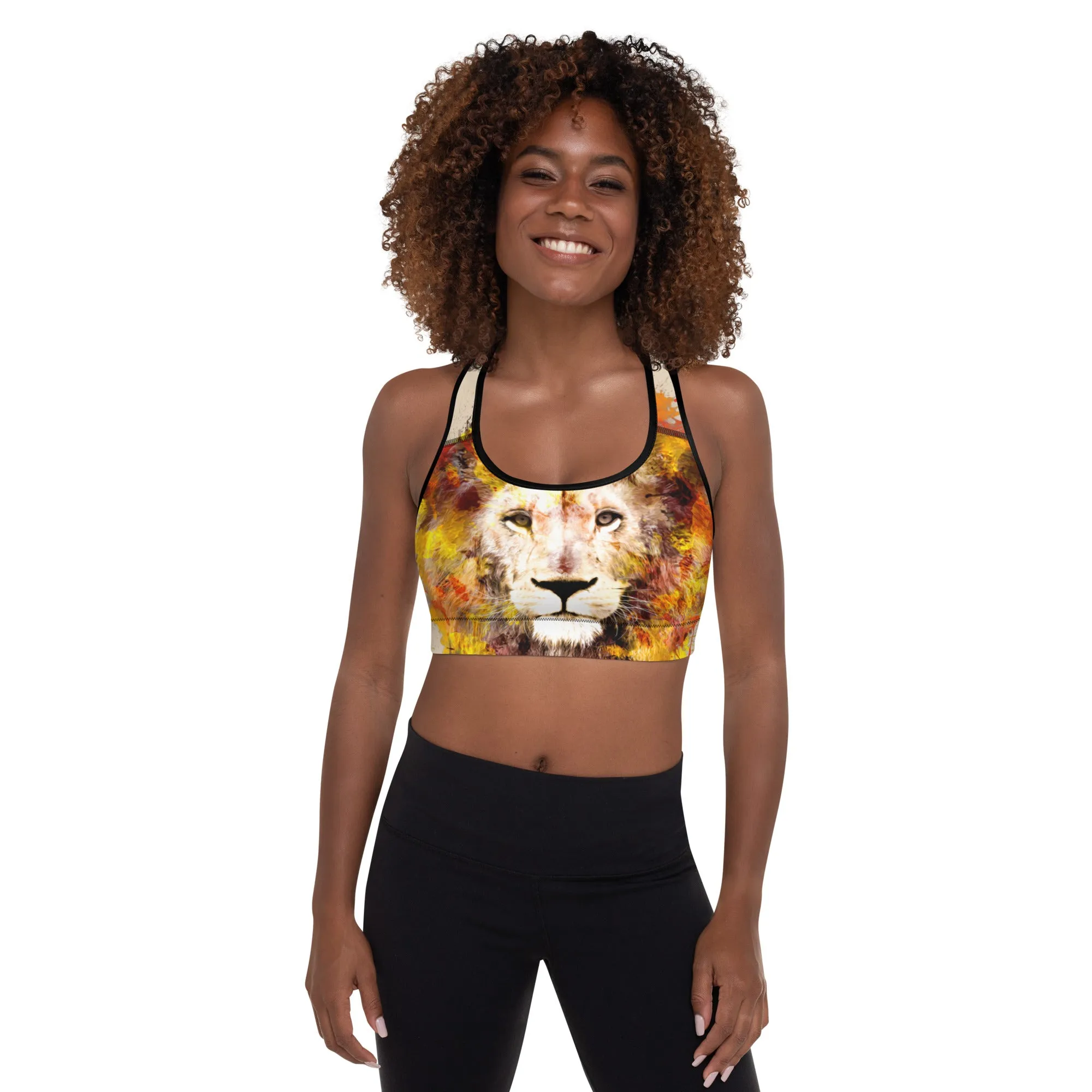 Beige/Lion Sports Bra