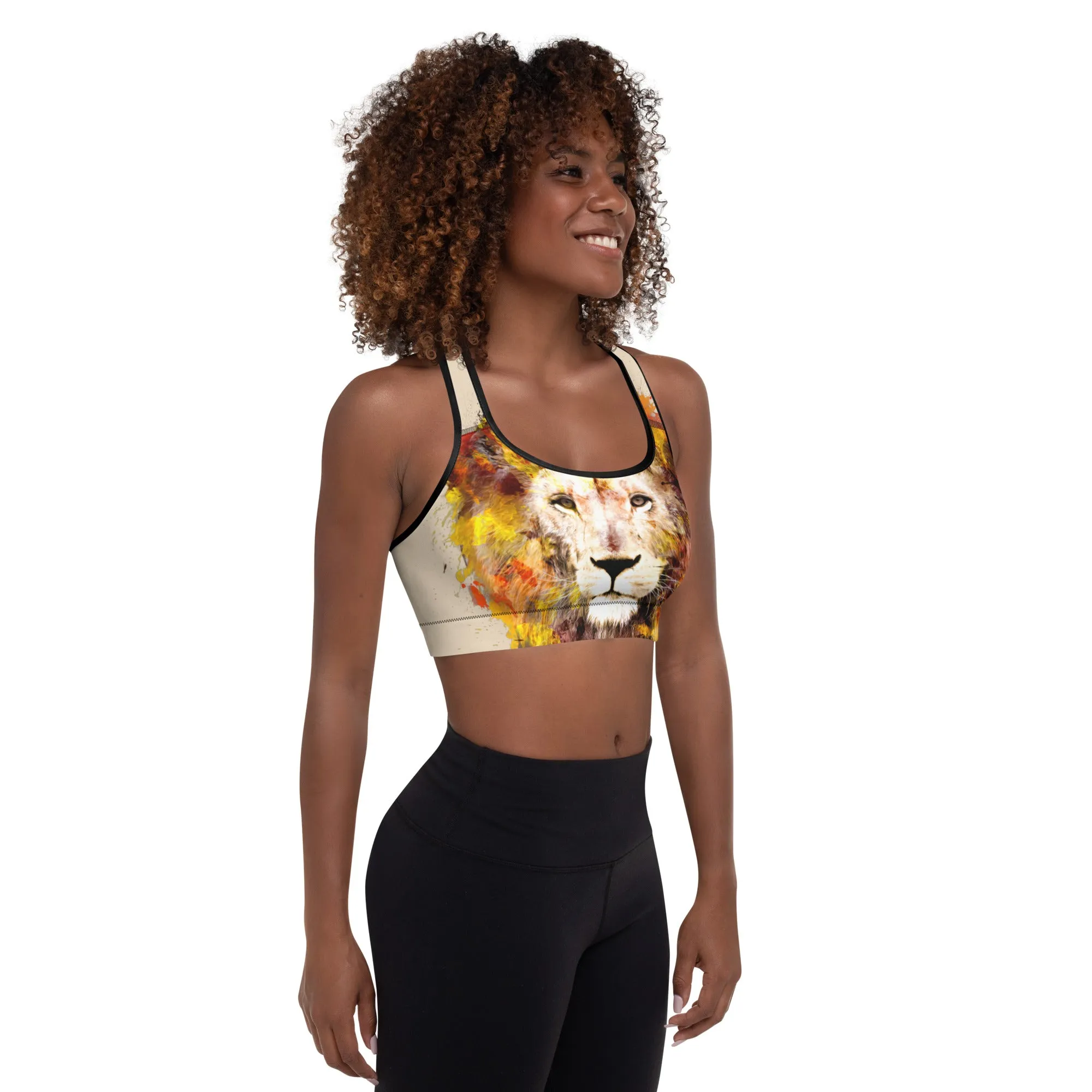 Beige/Lion Sports Bra