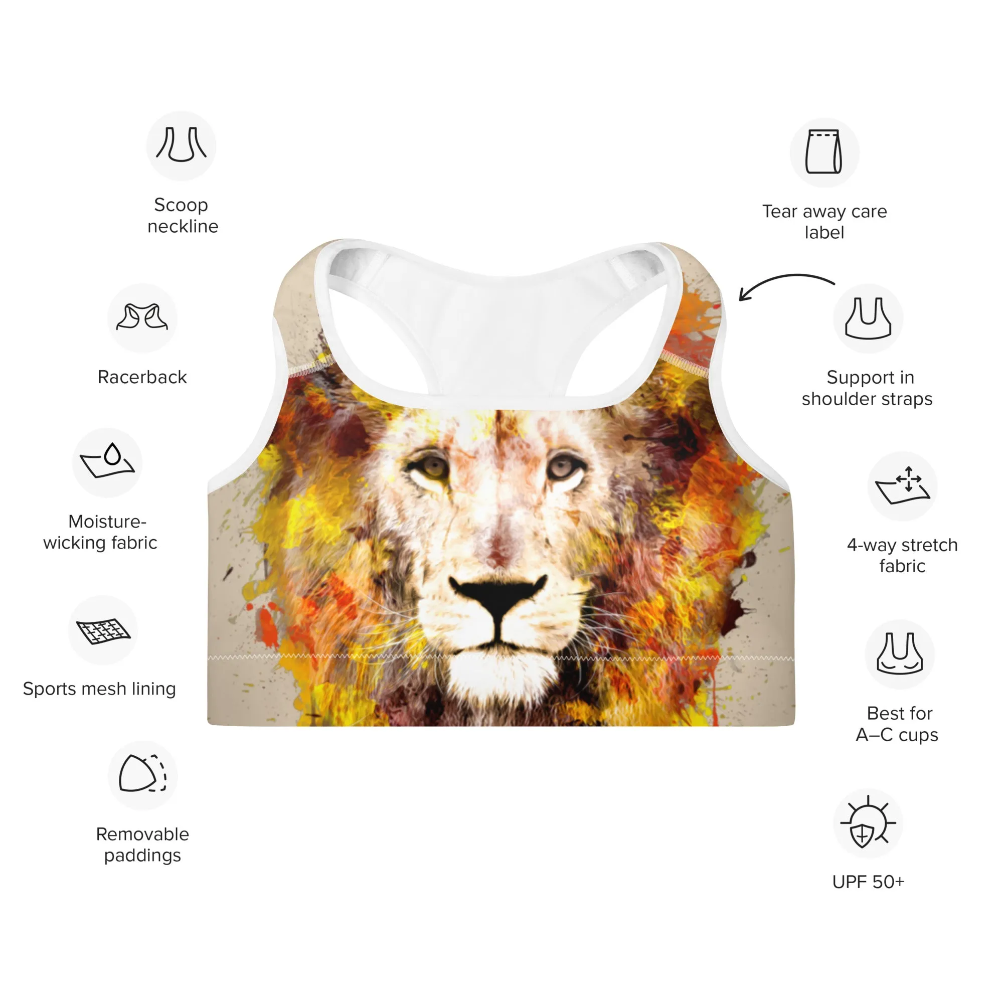 Beige/Lion Sports Bra