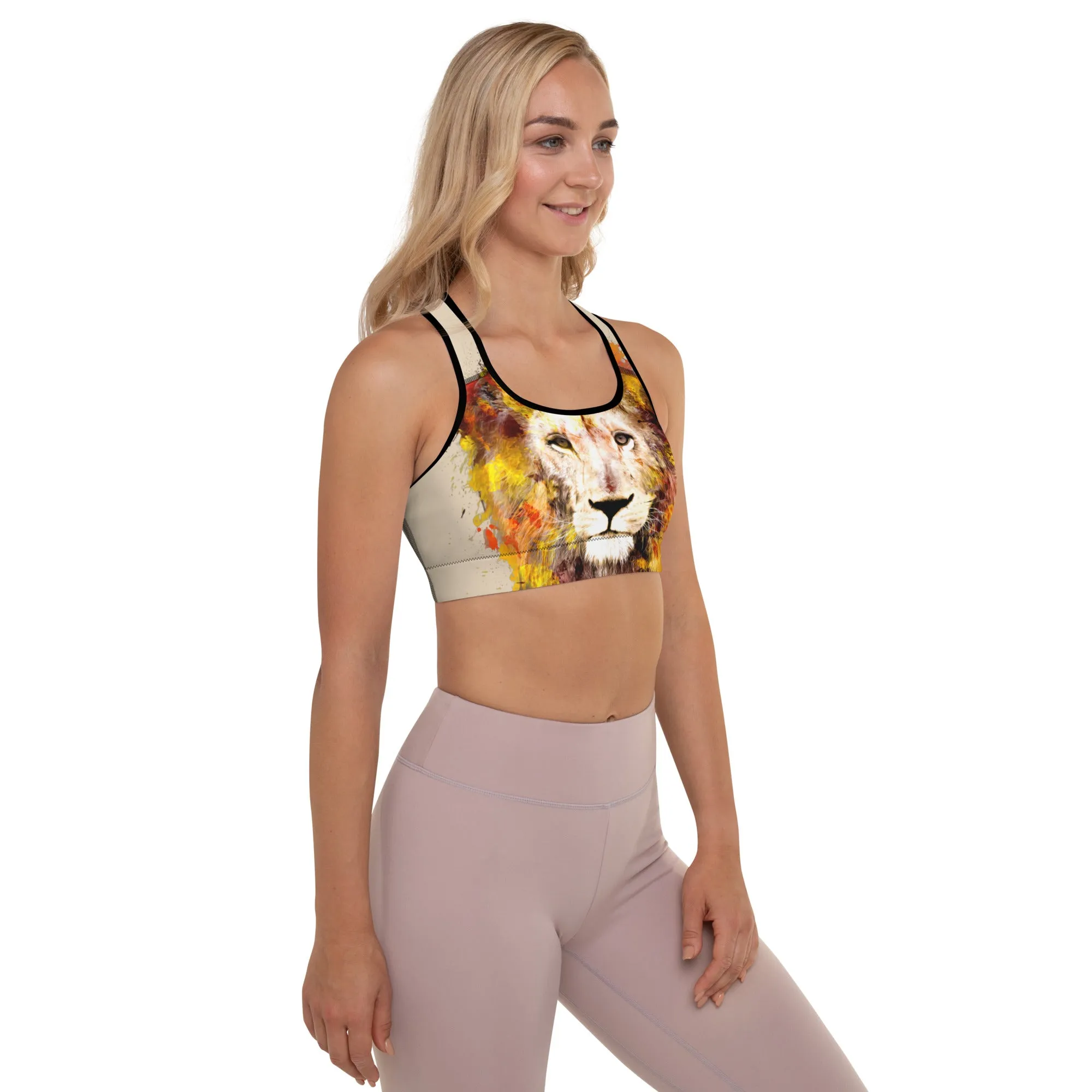 Beige/Lion Sports Bra