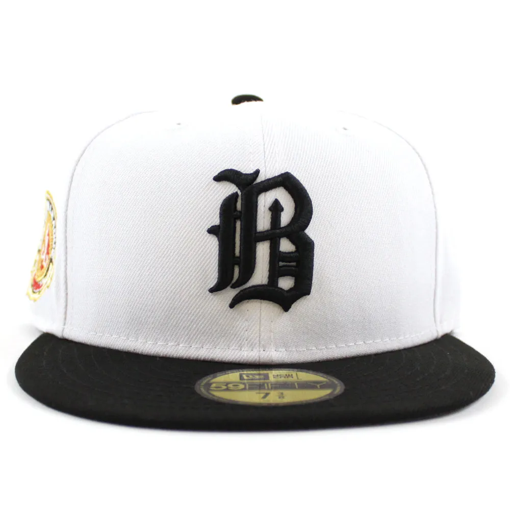 Birmingham Barons Southern League Patch New Era 59Fifty Fitted hat (White Black 3M REFLECTIVE UNDER BRIM)