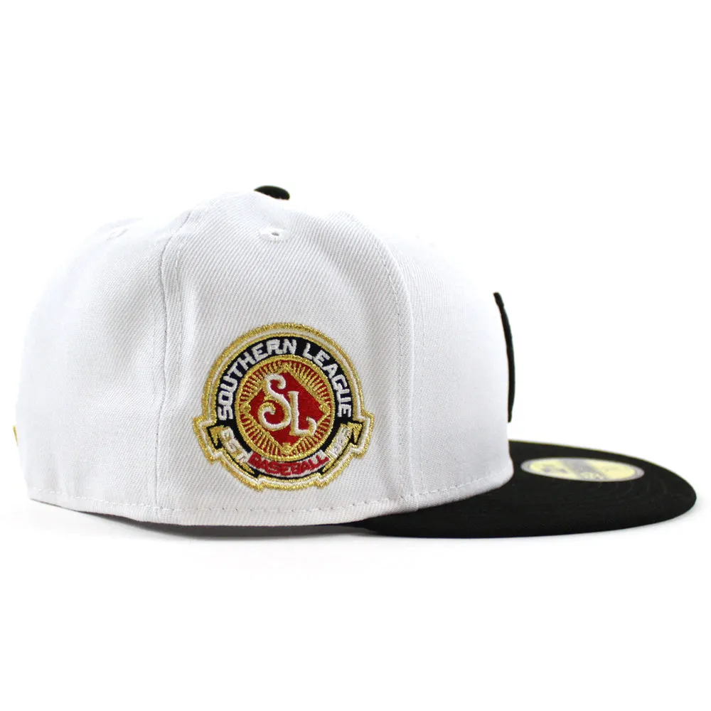Birmingham Barons Southern League Patch New Era 59Fifty Fitted hat (White Black 3M REFLECTIVE UNDER BRIM)