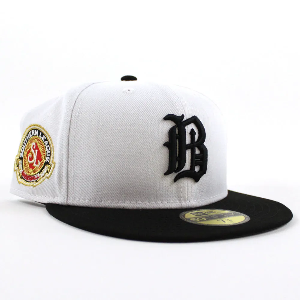 Birmingham Barons Southern League Patch New Era 59Fifty Fitted hat (White Black 3M REFLECTIVE UNDER BRIM)