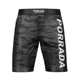 BLACK CAMO FIGHT SHORTS