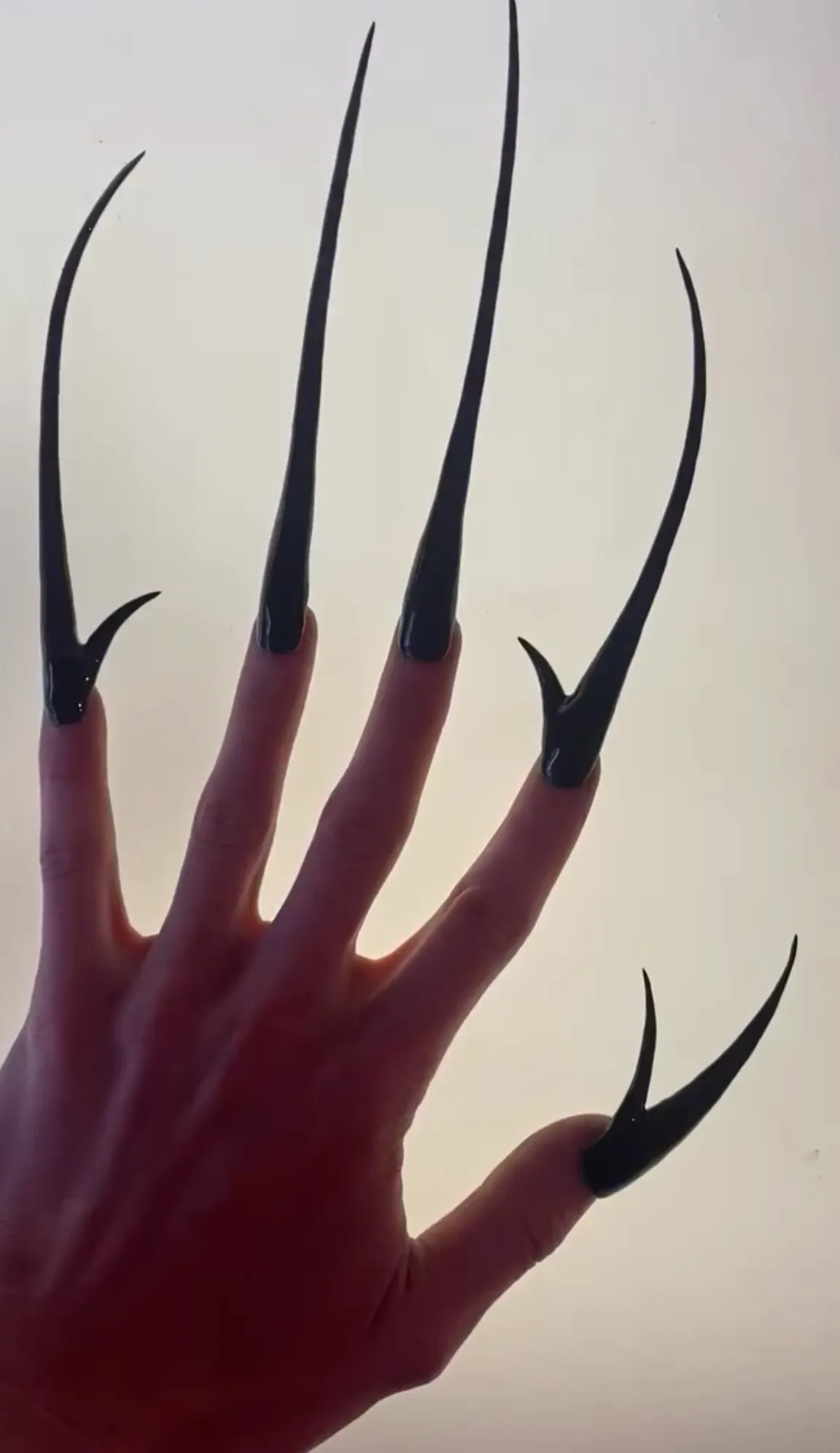Black Chitin Sculpted Press On Nails (M)