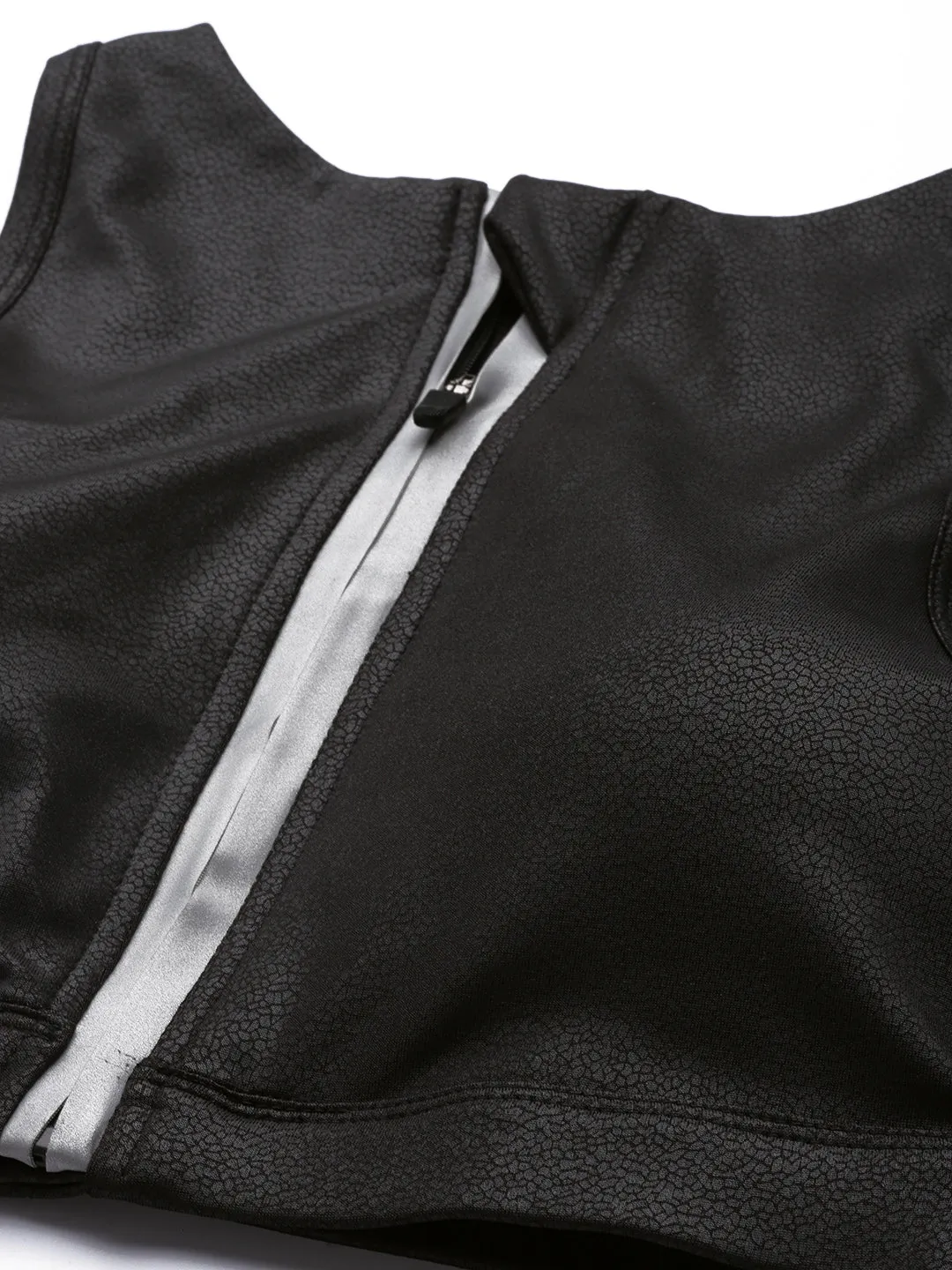 Black High Impact Sports Bra with Front Zipper
