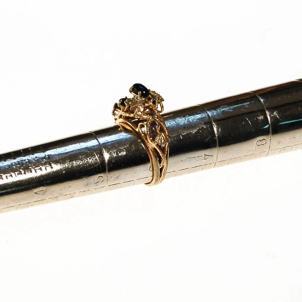 Black Onyx and Gold Tone Ring