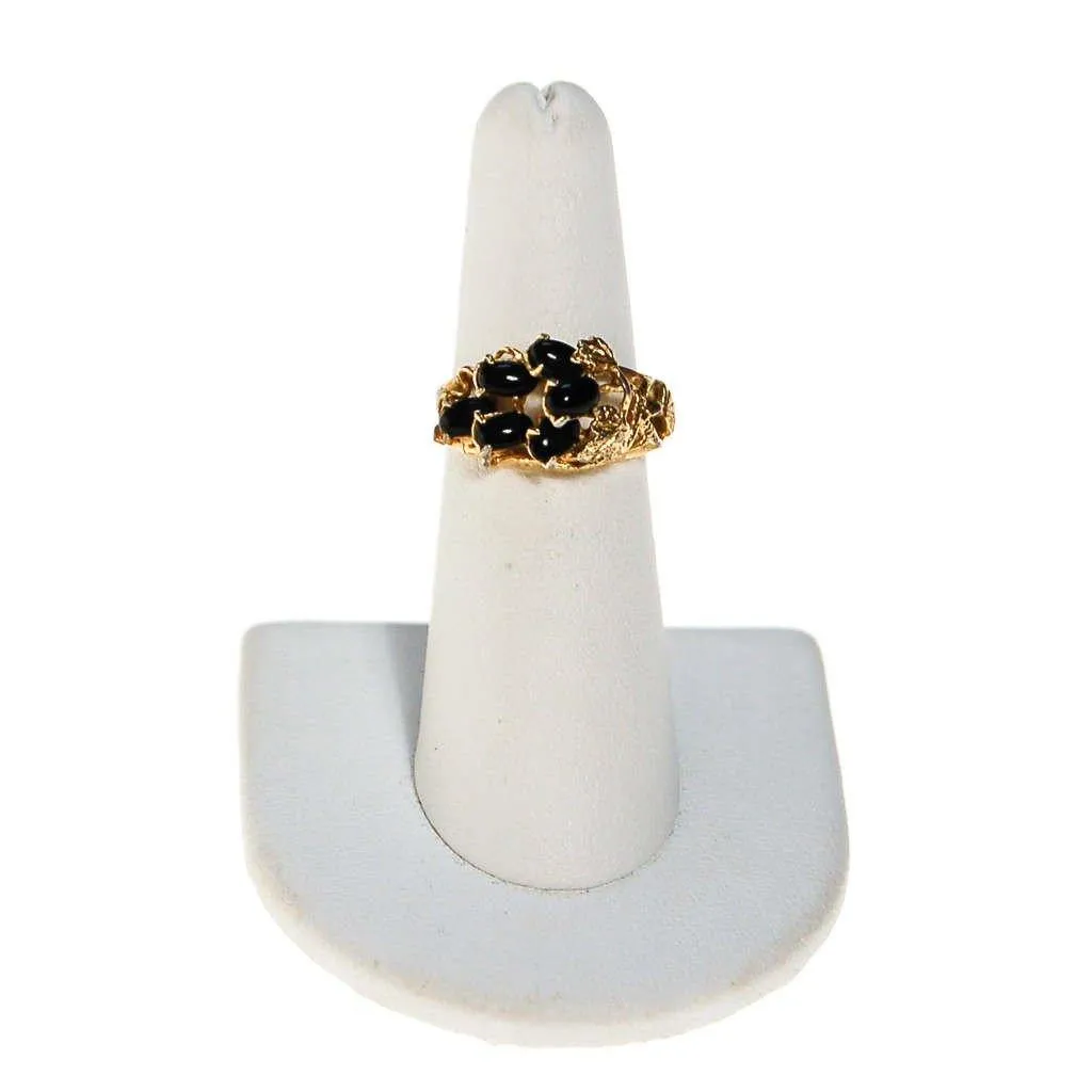 Black Onyx and Gold Tone Ring