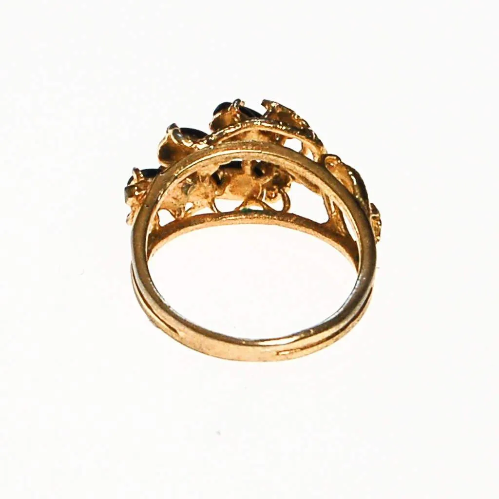 Black Onyx and Gold Tone Ring