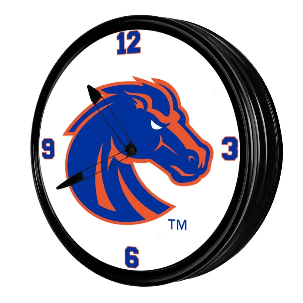 Boise State Broncos: Retro Lighted Wall Clock