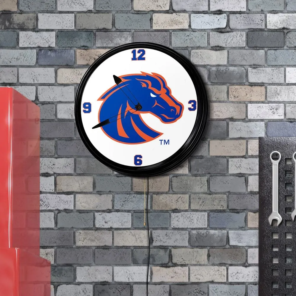 Boise State Broncos: Retro Lighted Wall Clock
