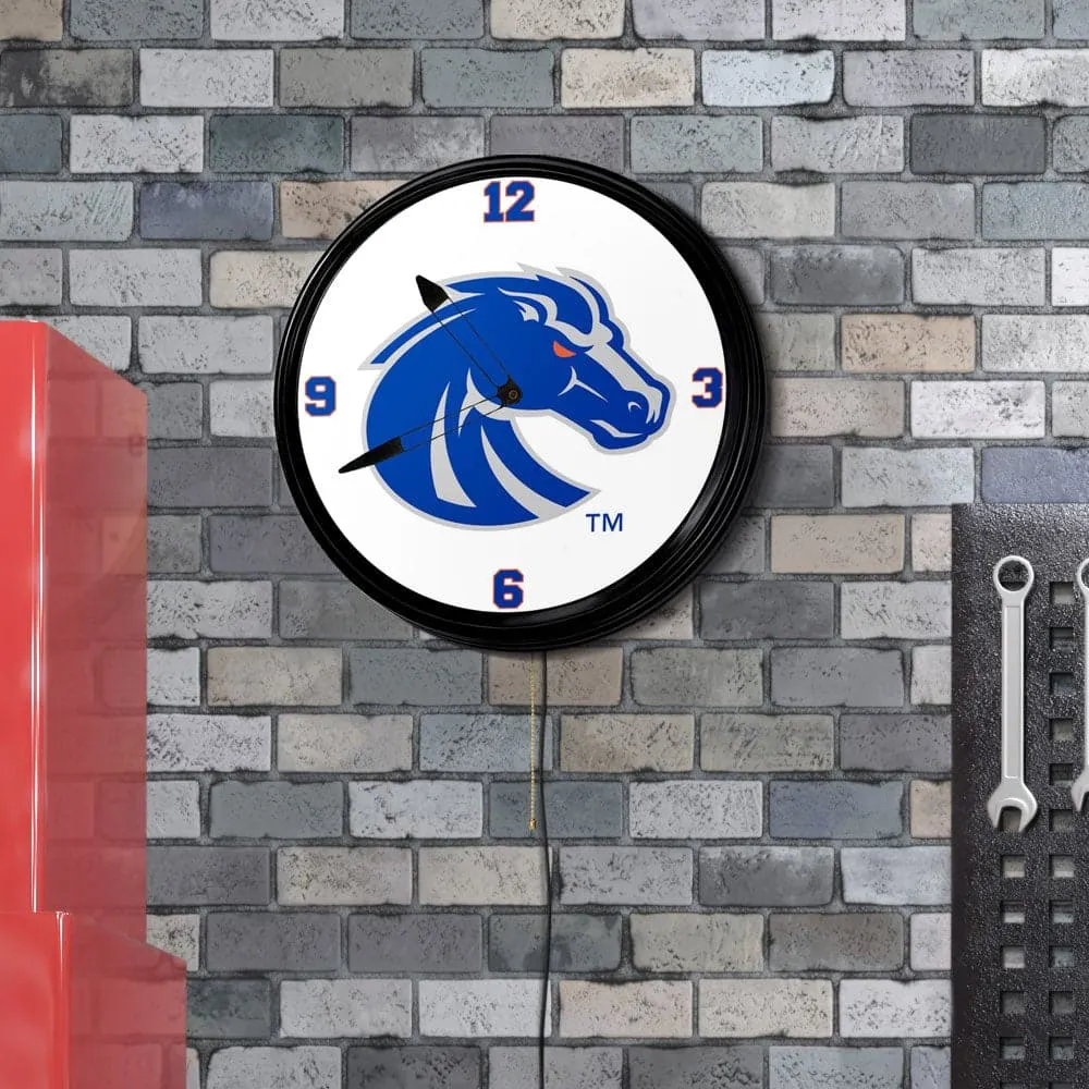 Boise State Broncos: Retro Lighted Wall Clock