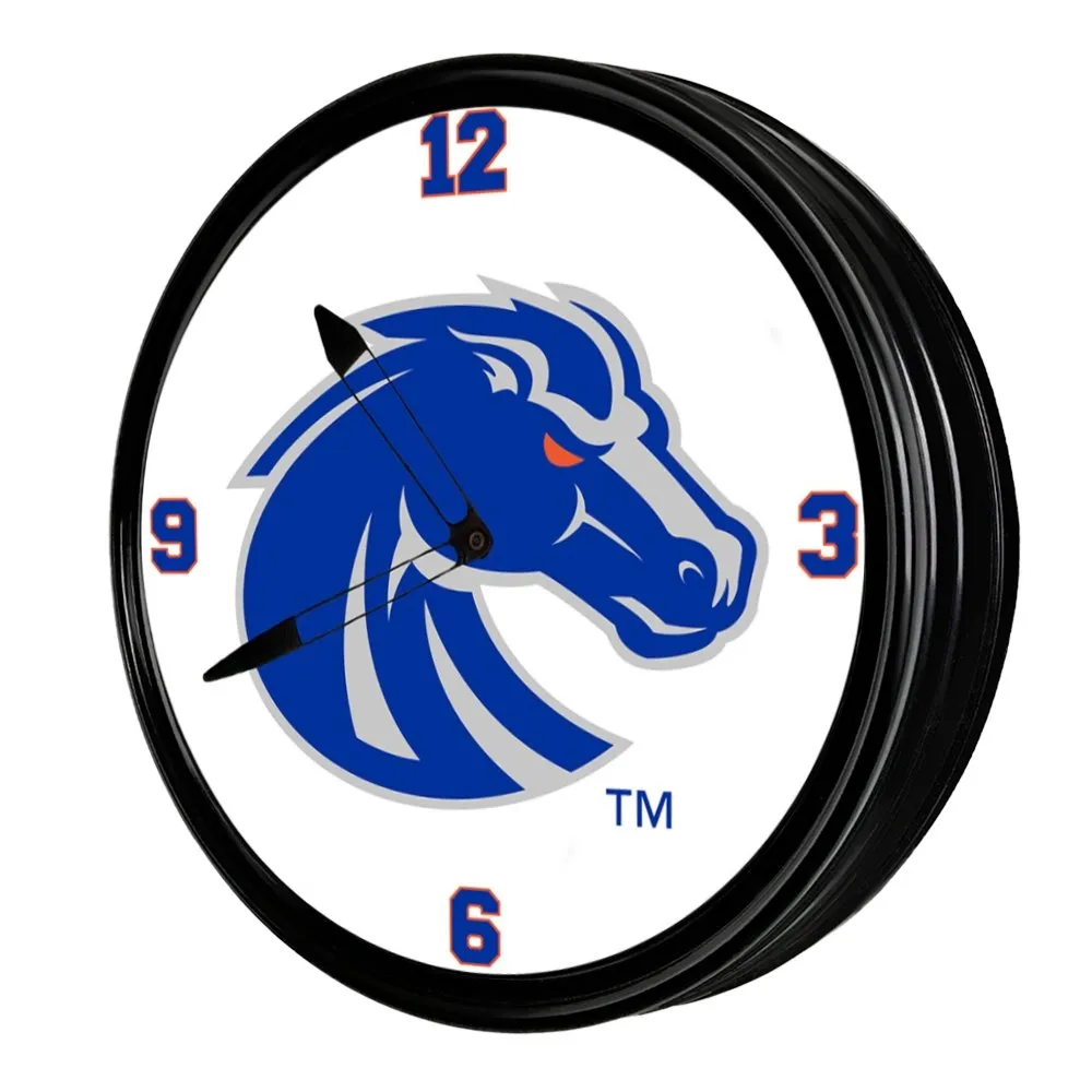 Boise State Broncos: Retro Lighted Wall Clock