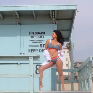 BONDI AQUA BRA // SLATE & FLAME