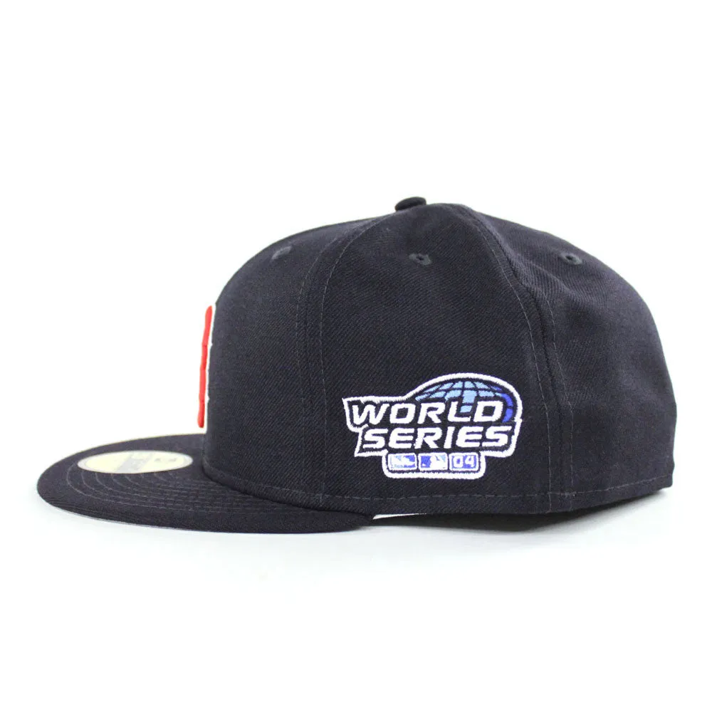 Boston Red Sox 2004 World Series 59Fifty New Era Fitted Hats (Navy Gray Under Brim)