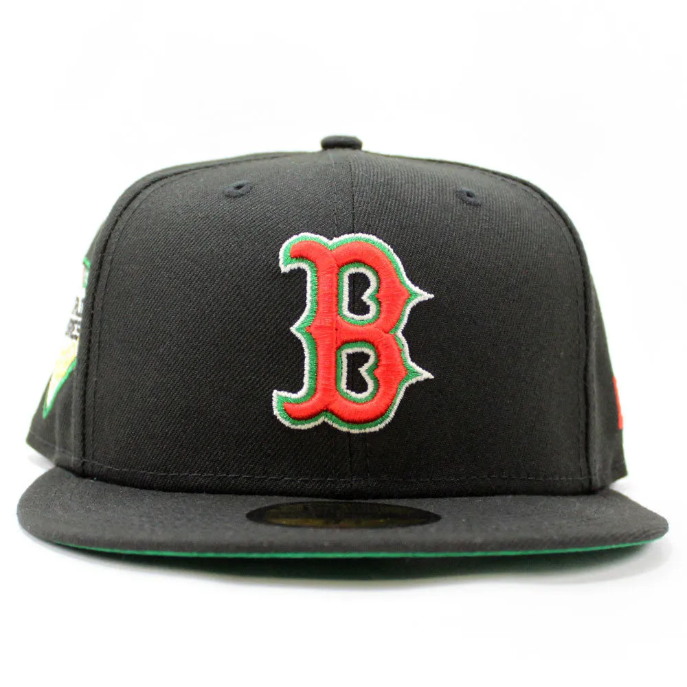 Boston Red Sox 2018 World Series New Era 59Fifty Fitted Hat (Glow in the Dark Black Green Under Brim)