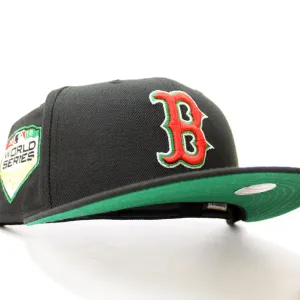 Boston Red Sox 2018 World Series New Era 59Fifty Fitted Hat (Glow in the Dark Black Green Under Brim)