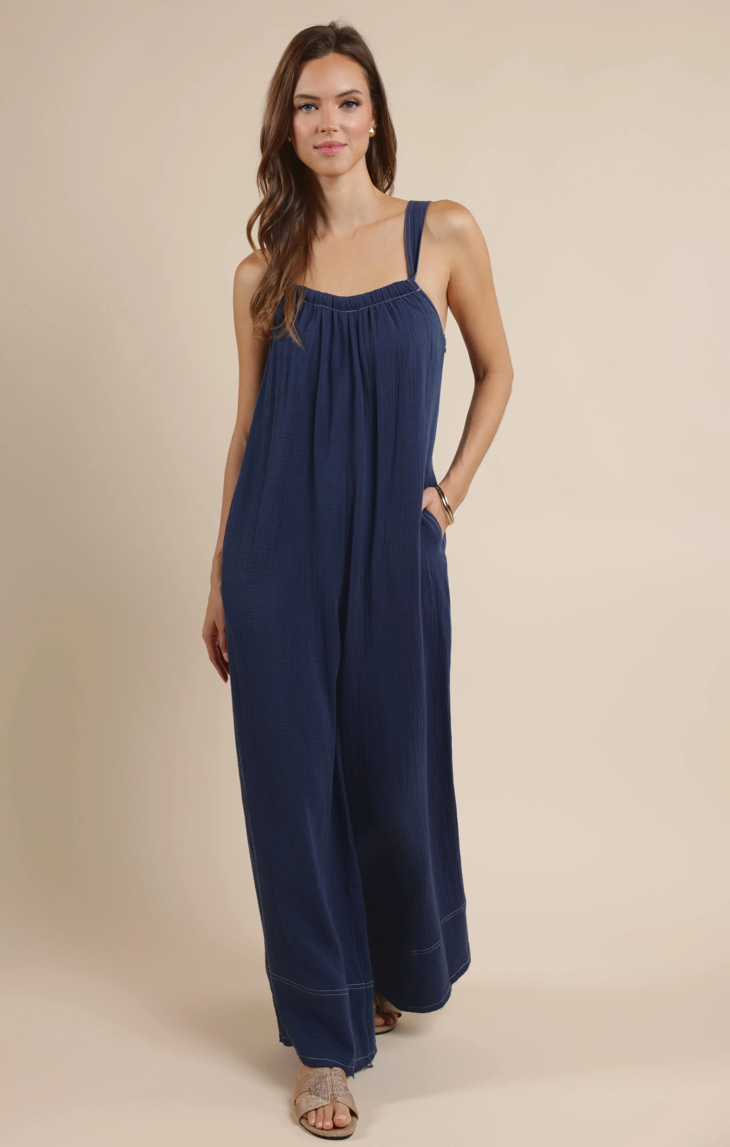 Breezy Lane Frayed Hem Jumpsuit
