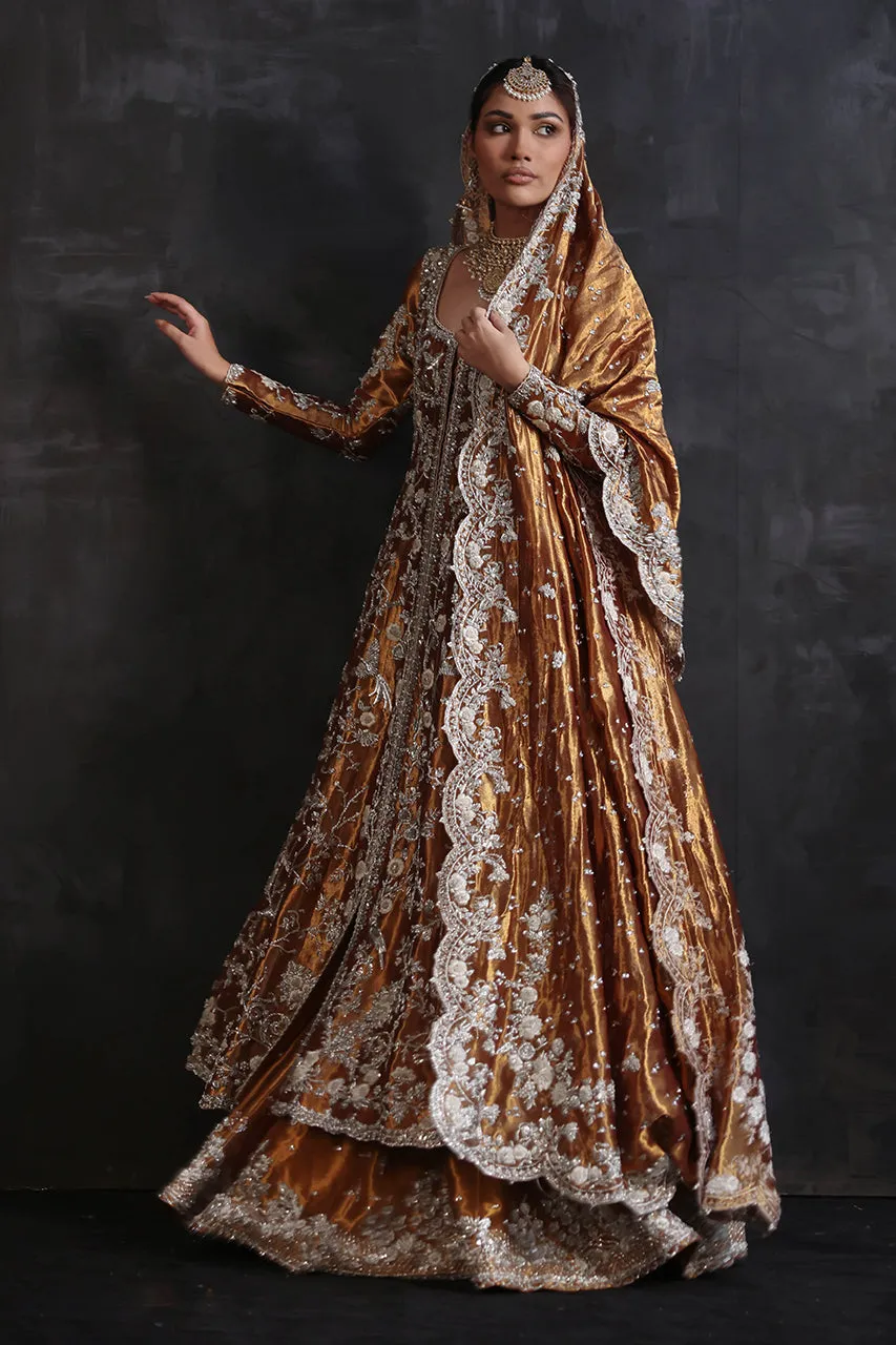 Bridal Lehenga with Embellished Frock and Dupatta Dress