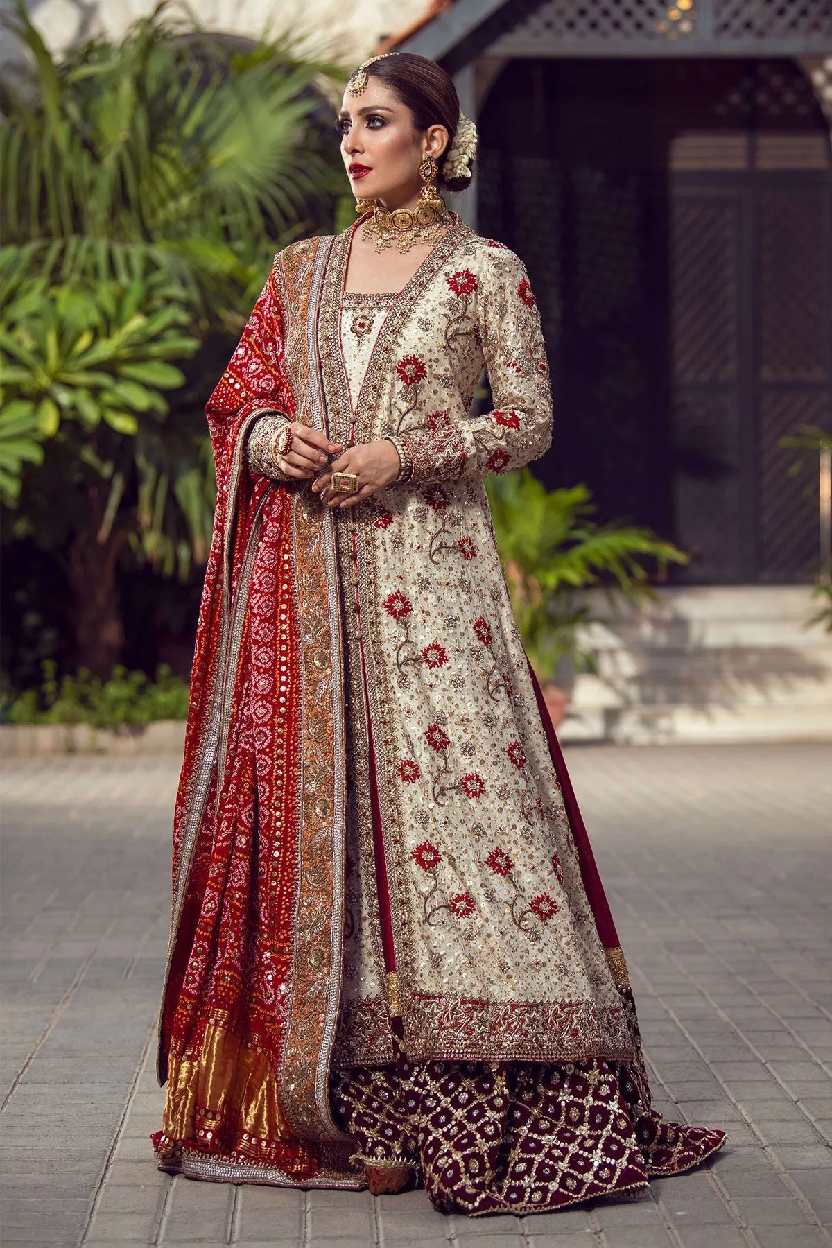 Bridal Luxury Lehnga Outfit in Ivory Color #Y2070
