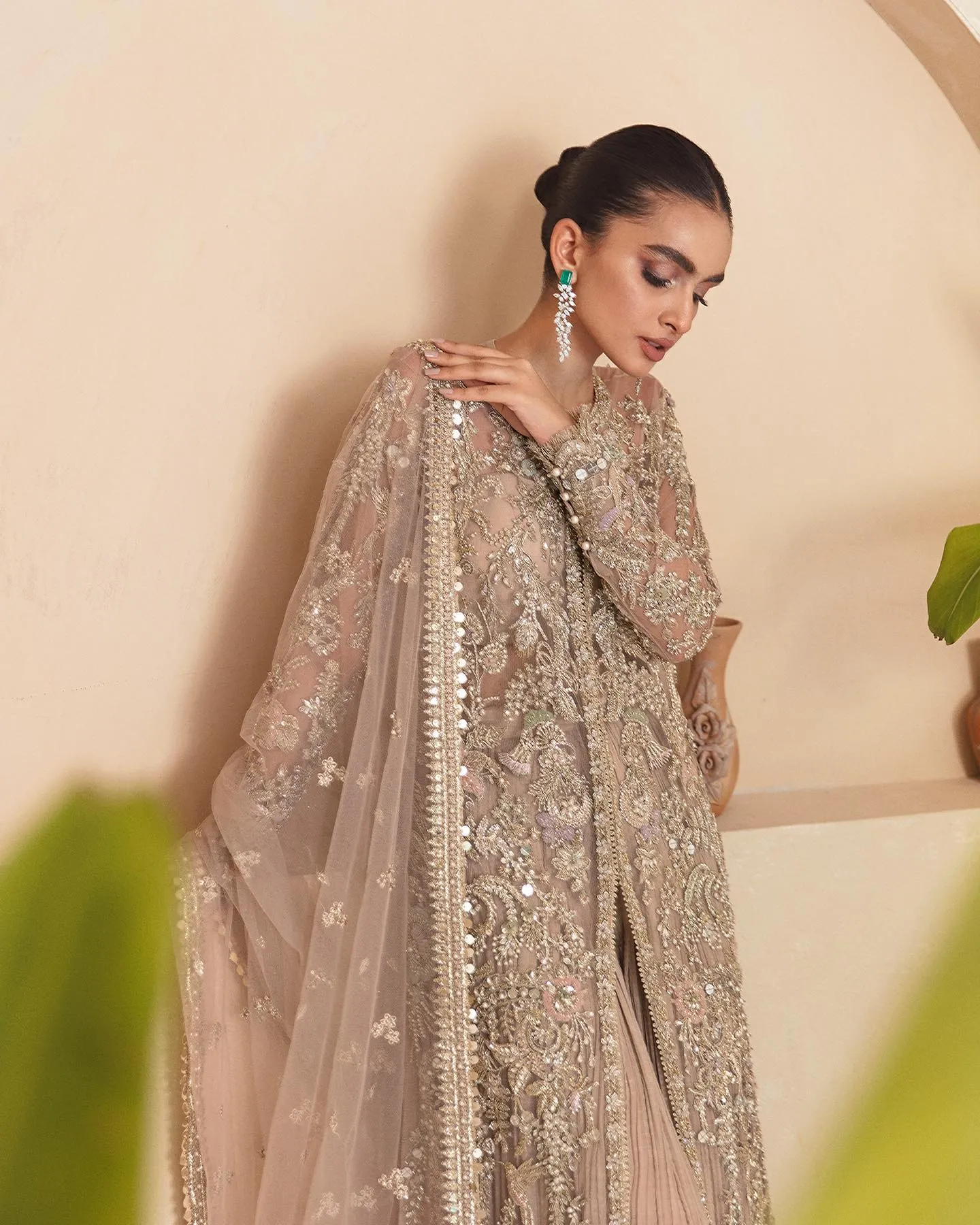 Bridal Wedding Dress in Net Gown and Sharara Style
