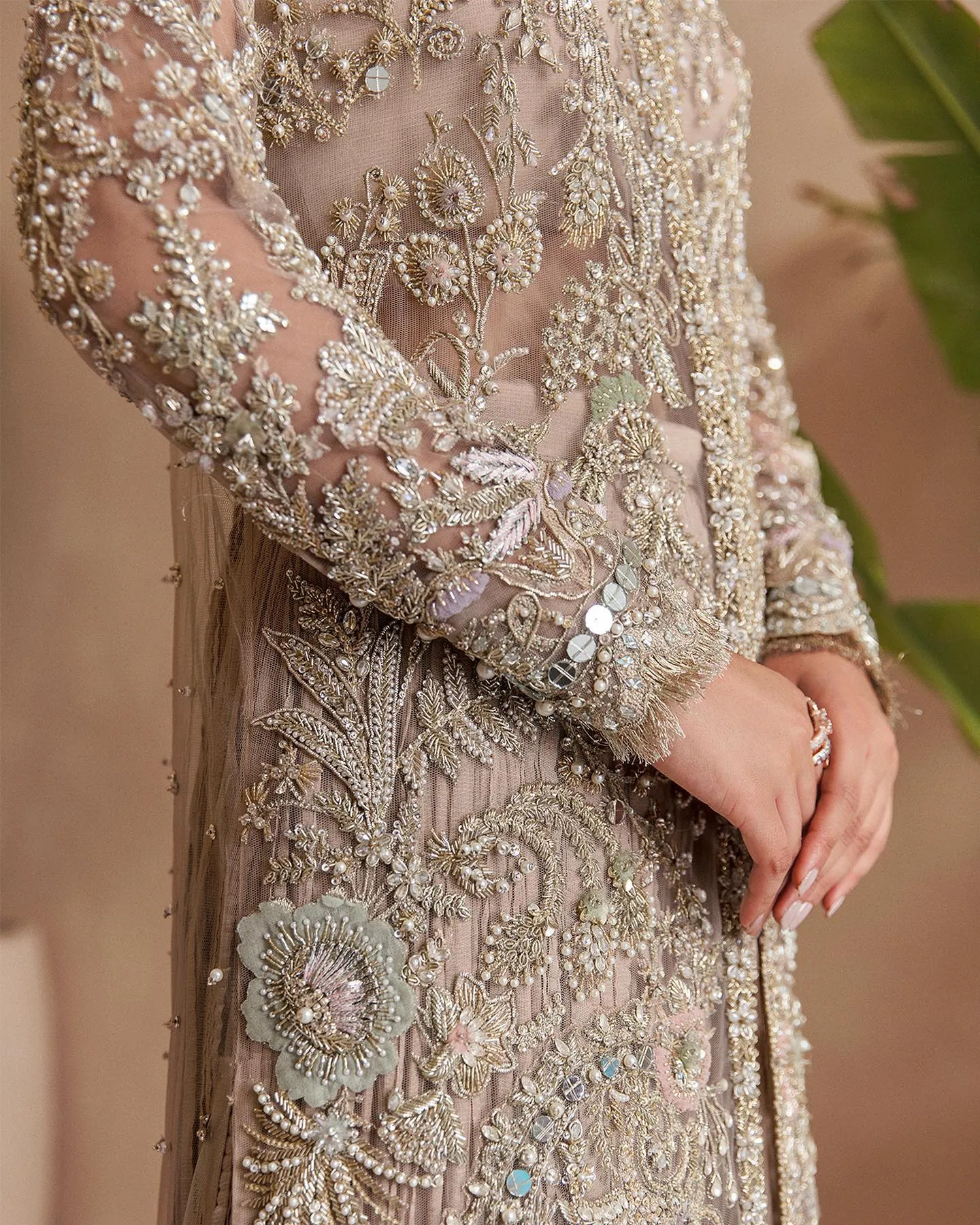 Bridal Wedding Dress in Net Gown and Sharara Style