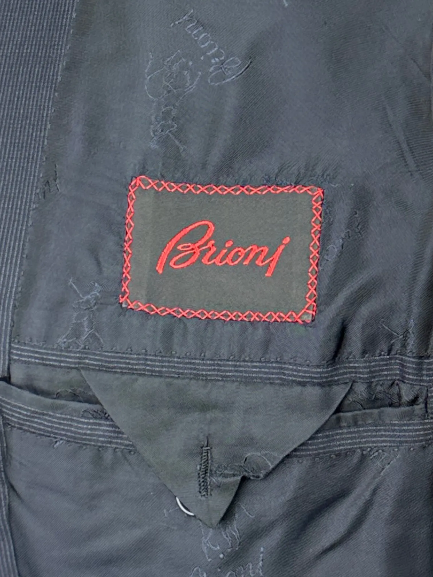 Brioni Grey Cesare Micro Pinstripe Suit