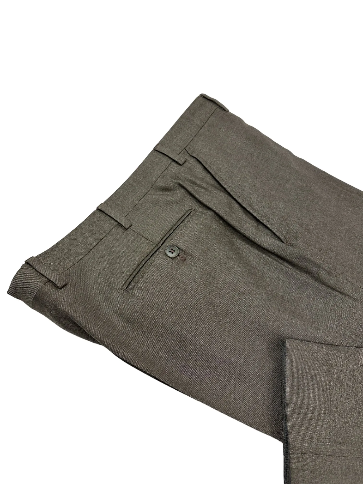 Brioni Taupe Wool & Silk Trousers