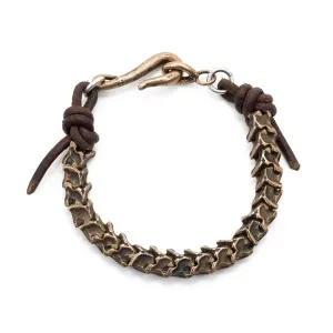 Bronze Vertebrae Leather Bracelet