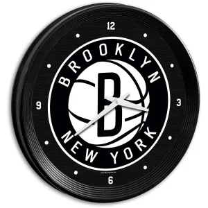 Brooklyn Nets: Ribbed Frame Wall Clock