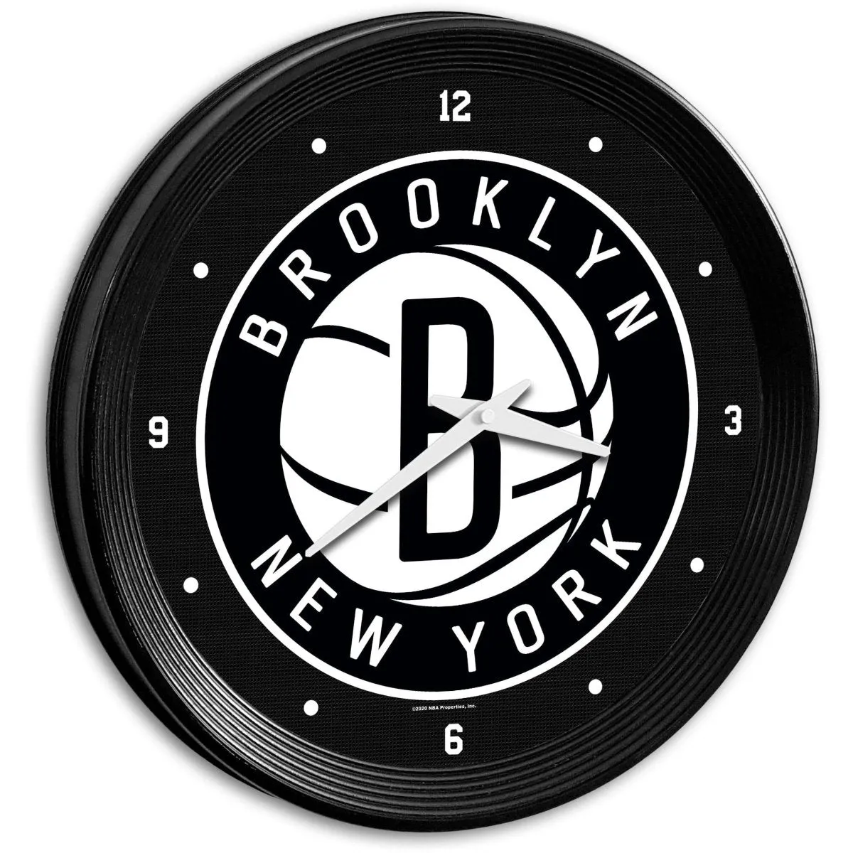 Brooklyn Nets: Ribbed Frame Wall Clock