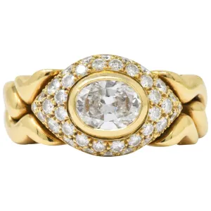 Bulgari 1.55 CTW Diamond 18 Karat Gold Alveare Ring CA 1980