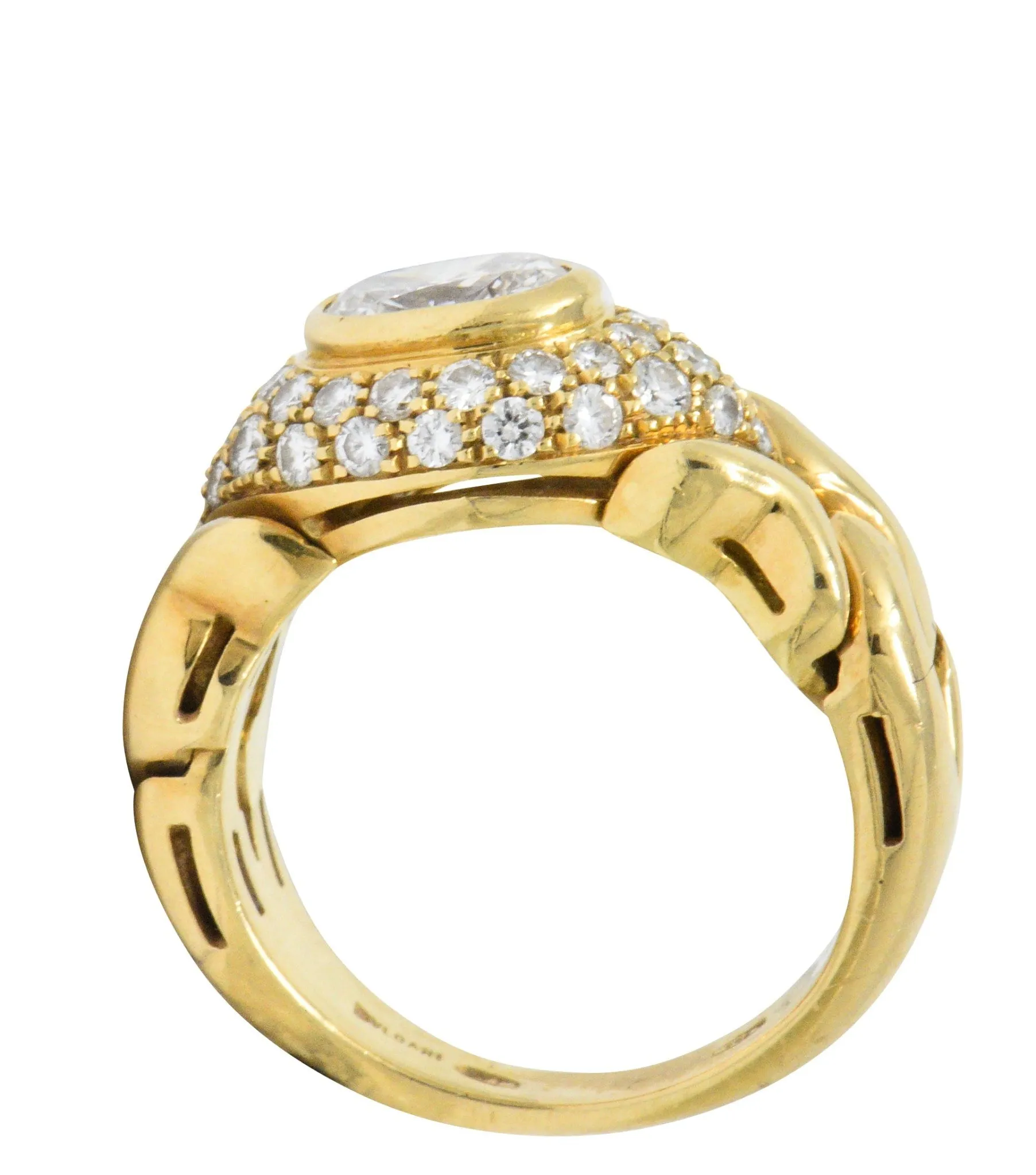 Bulgari 1.55 CTW Diamond 18 Karat Gold Alveare Ring CA 1980