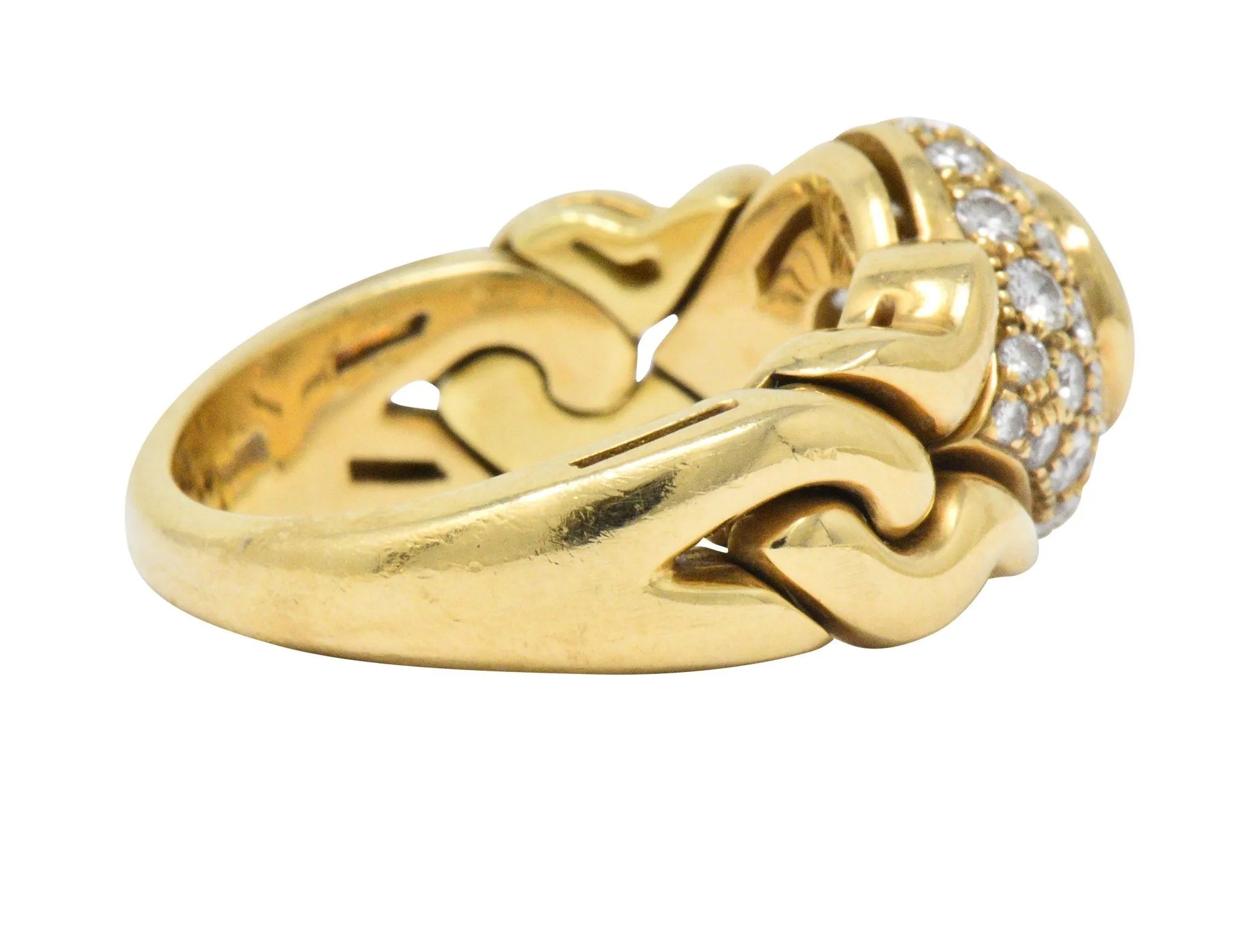 Bulgari 1.55 CTW Diamond 18 Karat Gold Alveare Ring CA 1980