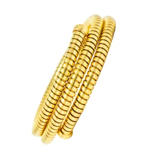 Bulgari 1980 18 Karat Yellow Gold Tubogas Wrap Style Bangle Bracelet