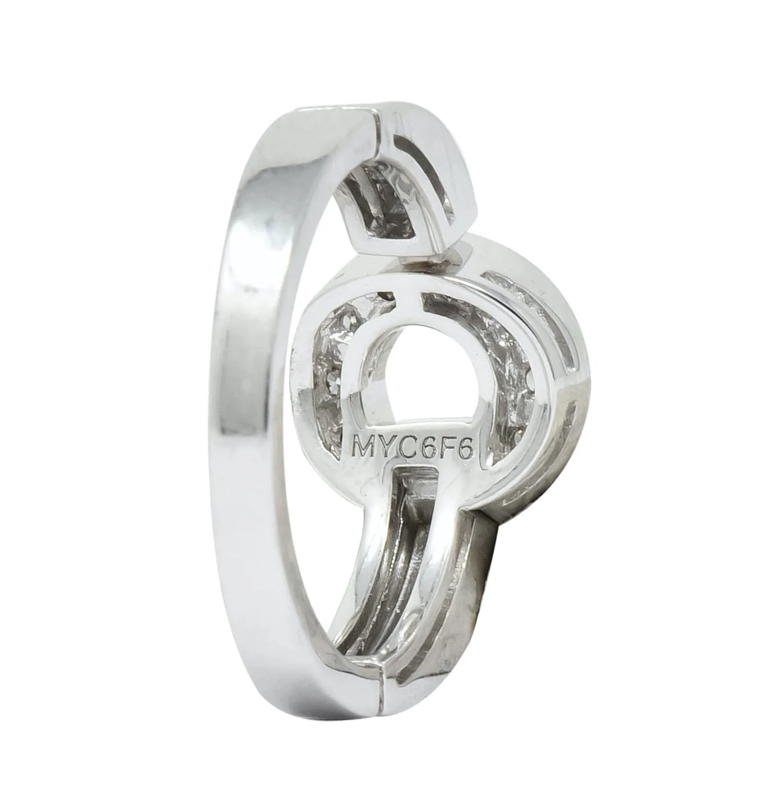 Bulgari Bvlgari Diamond 18 Karat White Gold Circle Ring