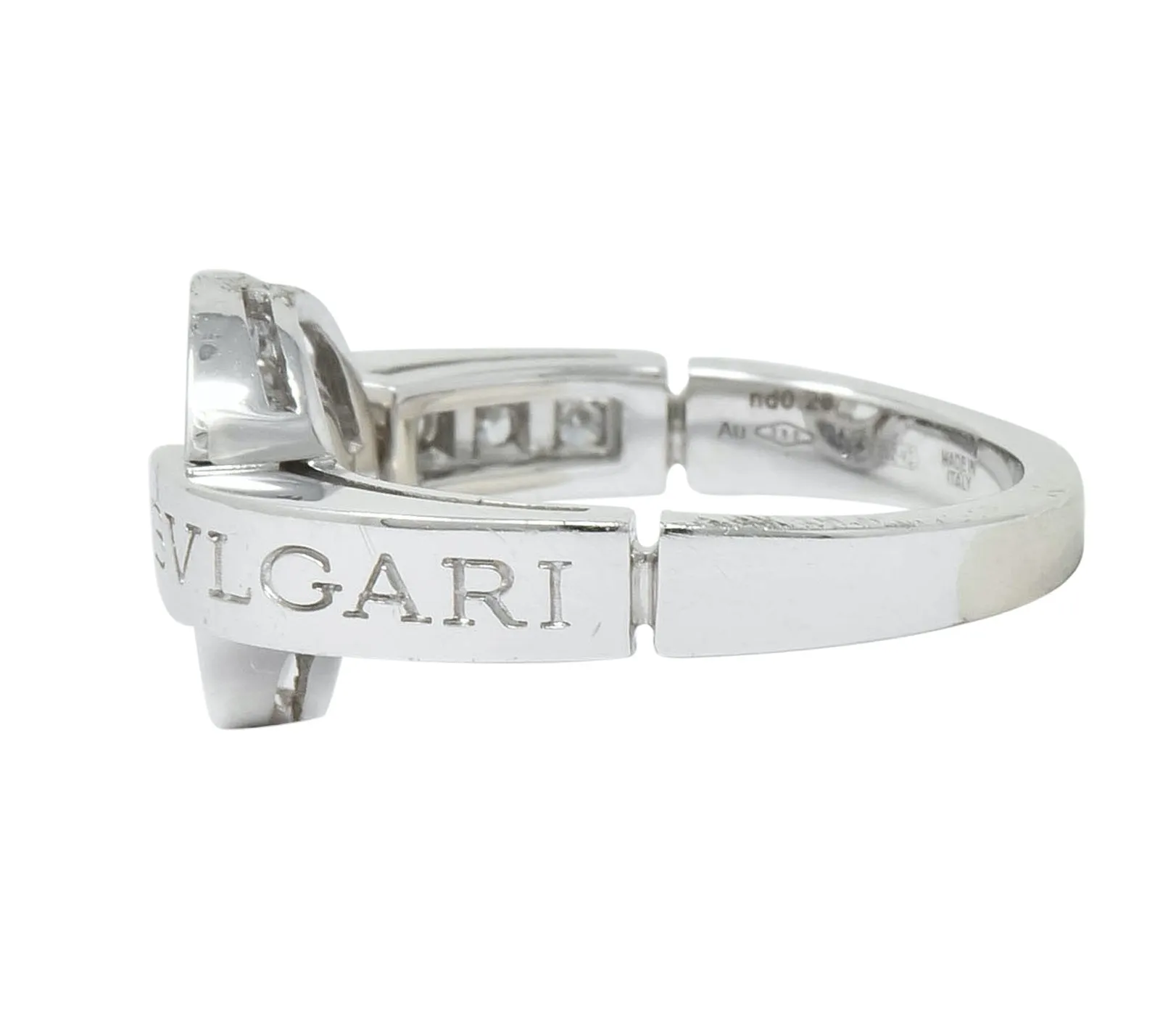 Bulgari Bvlgari Diamond 18 Karat White Gold Circle Ring