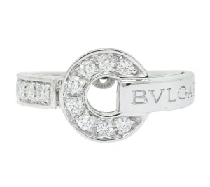Bulgari Bvlgari Diamond 18 Karat White Gold Circle Ring