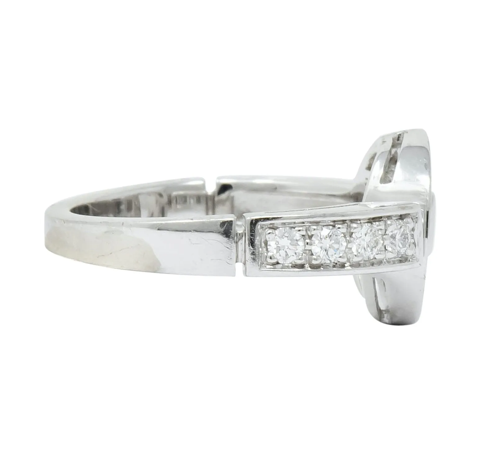 Bulgari Bvlgari Diamond 18 Karat White Gold Circle Ring