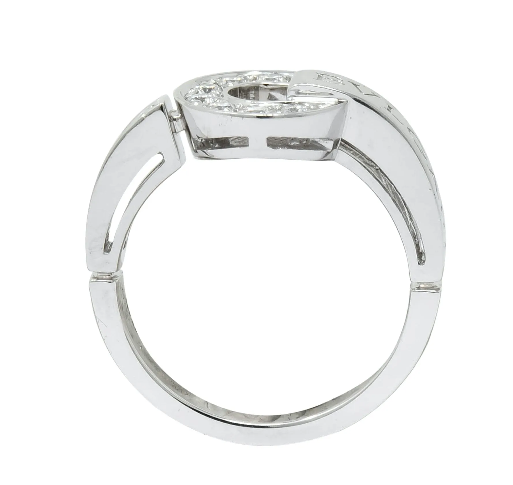 Bulgari Bvlgari Diamond 18 Karat White Gold Circle Ring
