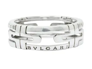 Bulgari Contemporary 18 Karat White Gold Parentesi Band Ring