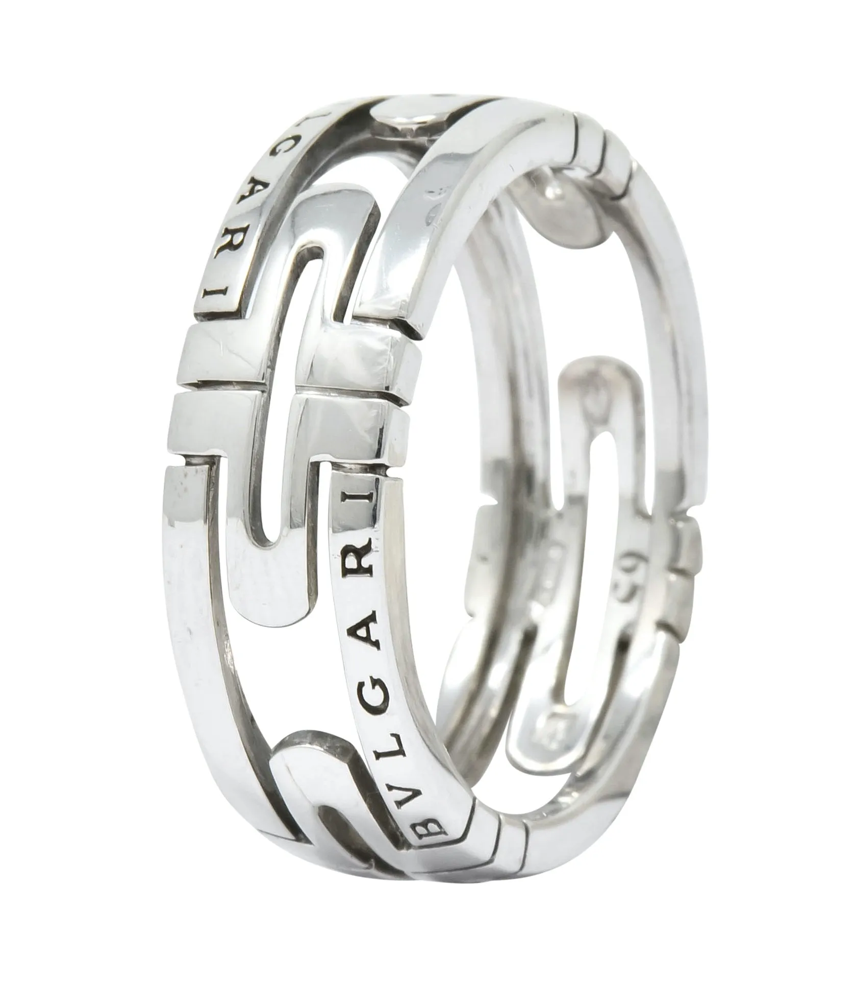 Bulgari Contemporary 18 Karat White Gold Parentesi Band Ring