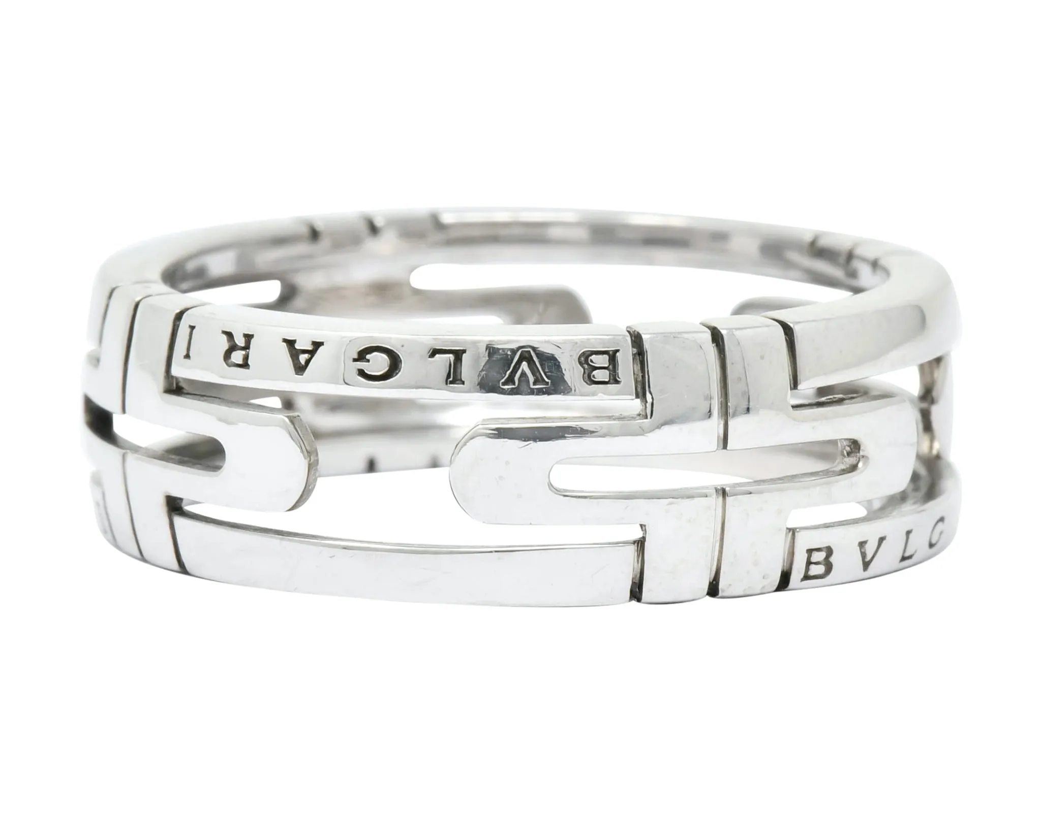 Bulgari Contemporary 18 Karat White Gold Parentesi Band Ring