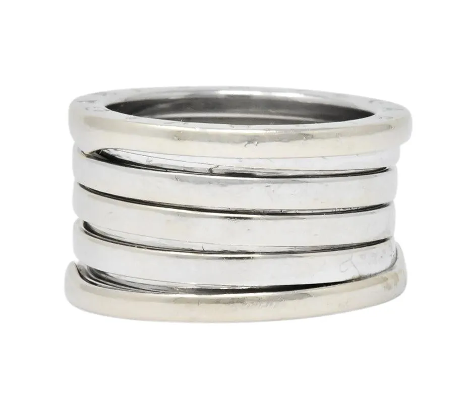 Bulgari Italian 18 Karat White Gold B. Zero1 Band Ring