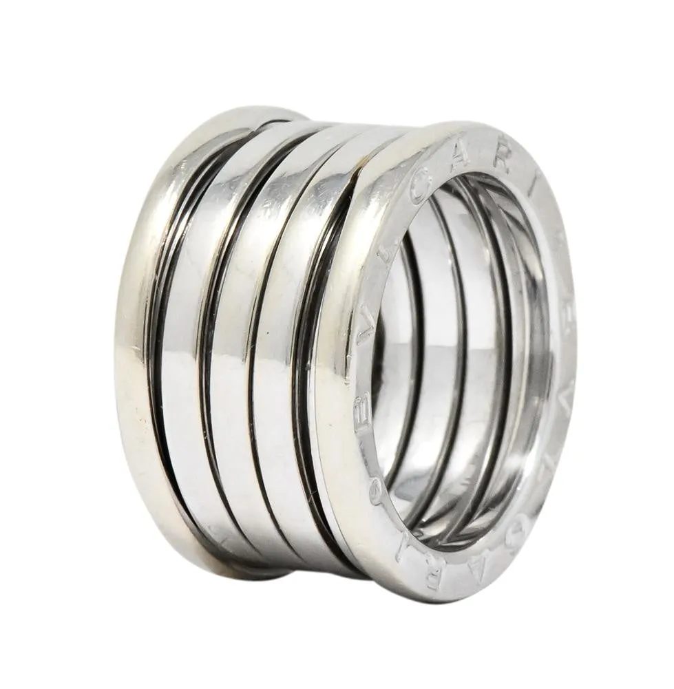 Bulgari Italian 18 Karat White Gold B. Zero1 Band Ring