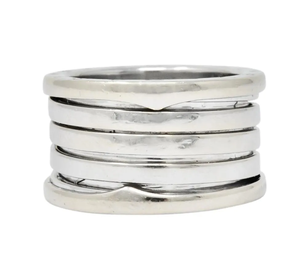 Bulgari Italian 18 Karat White Gold B. Zero1 Band Ring