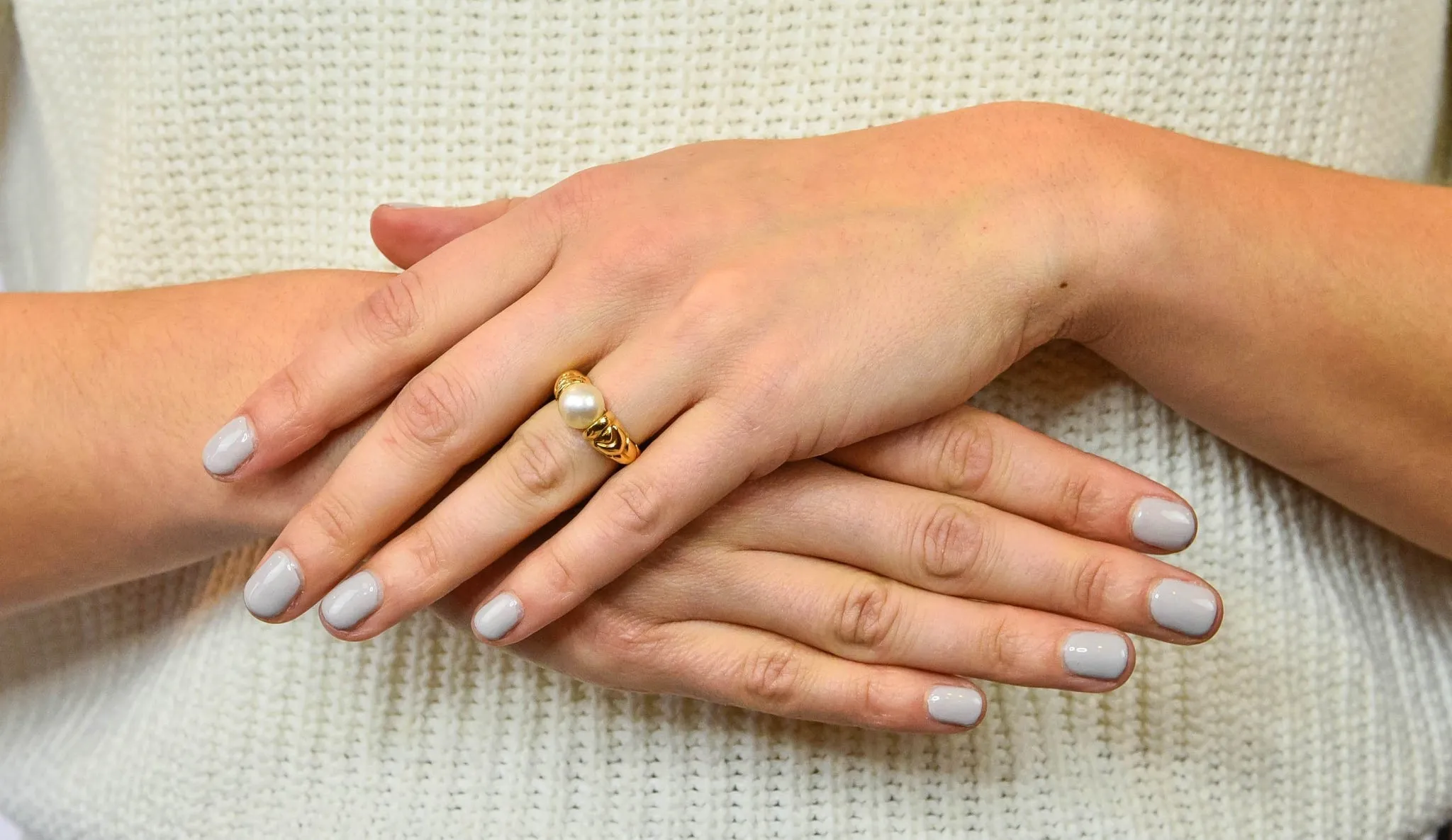 Bulgari Vintage Pearl 18 Karat Yellow Gold Ring Circa 1980