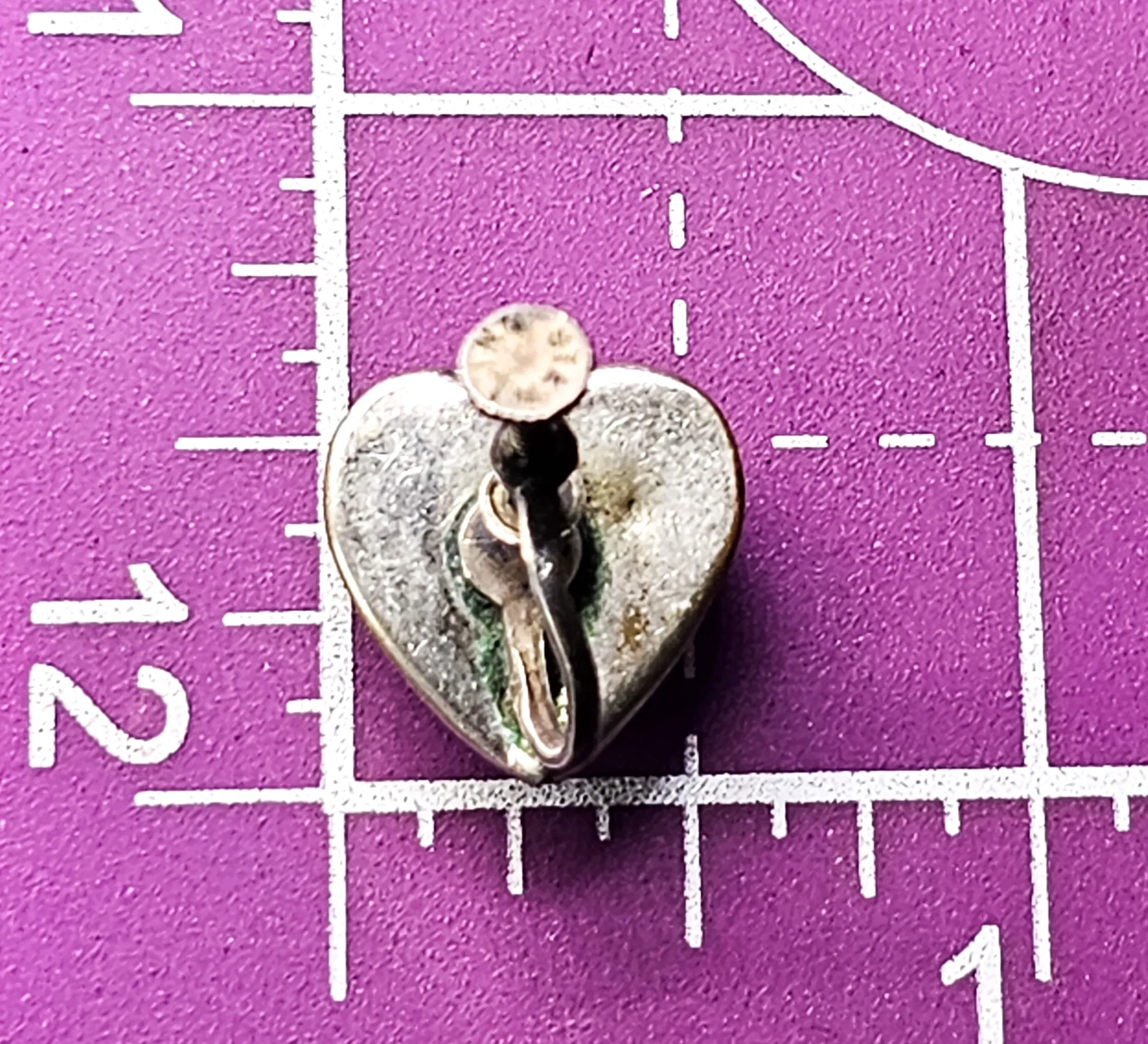 Butterfly wing palm tree beach vintage sterling silver screw back heart earrings