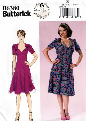 Butterick B 6380 GERTIE'S Womens Retro Shaped Bodice Midriff Panel Dress Out Of Print Sewing Pattern Size 6 - 14 UNCUT Factory Folded