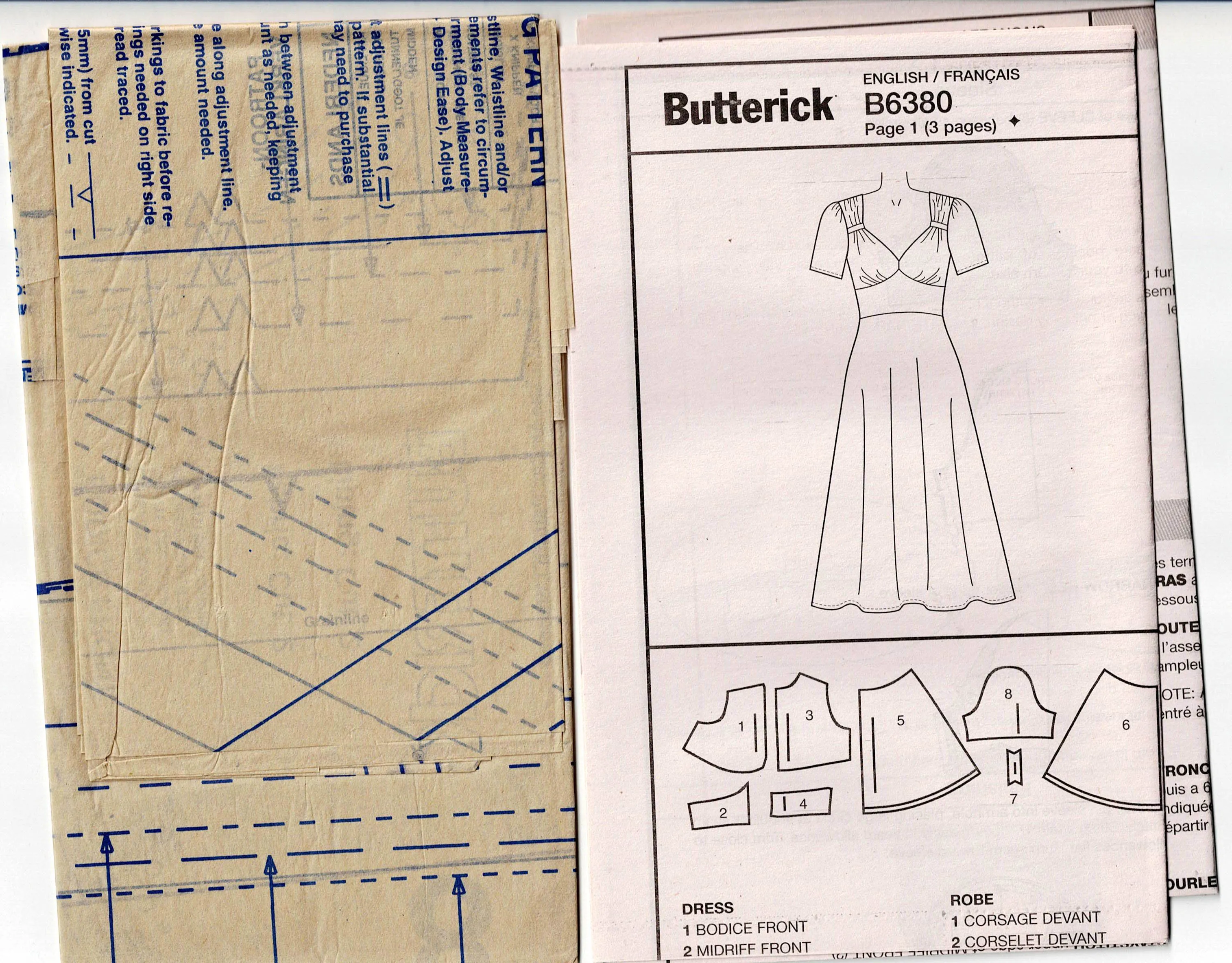 Butterick B 6380 GERTIE'S Womens Retro Shaped Bodice Midriff Panel Dress Out Of Print Sewing Pattern Size 6 - 14 UNCUT Factory Folded